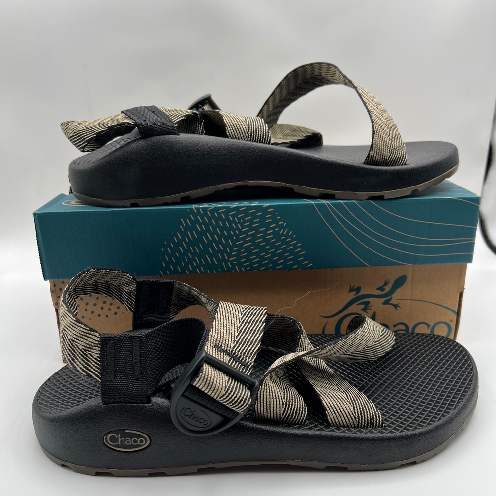 Chaco Mega Z Classic Sandals Mens 10 Odds Black Striped Wide Strap Sport Hiking